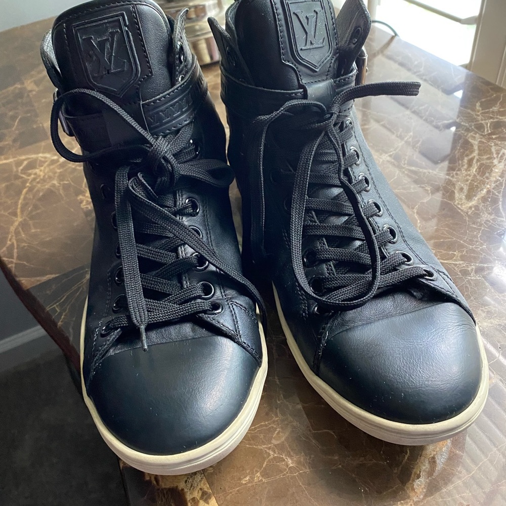Louis Vuitton High Top Buckle Sneakers-LV Strap Mens